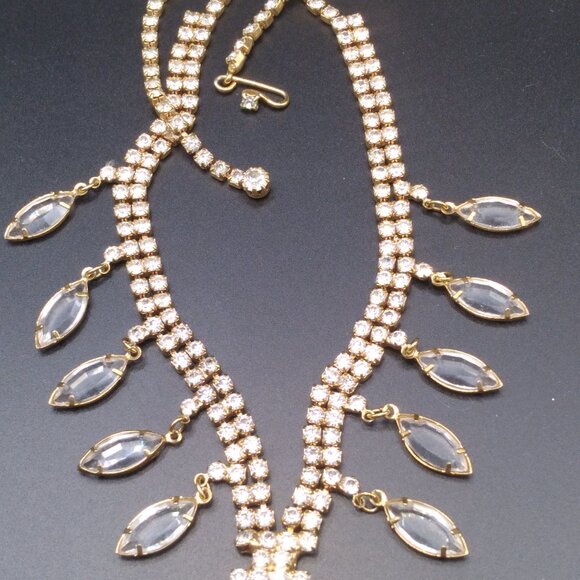 Vintage Juliana D&E Rhinestone Bezel Crystal Necklace Set in Gold Tone - Picture 5 of 10